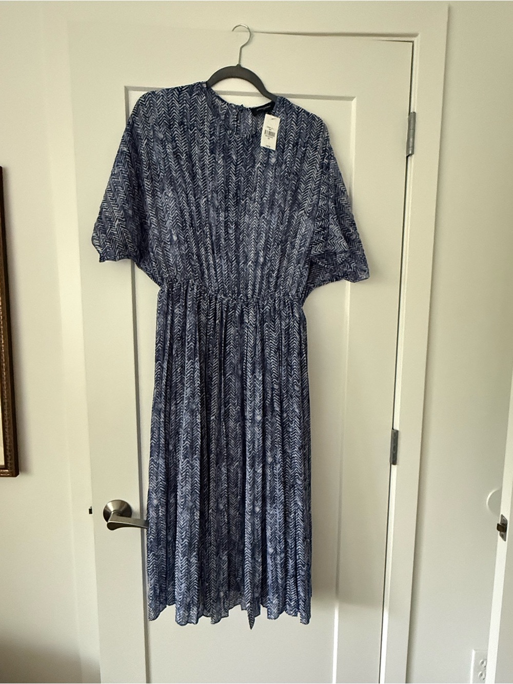 Banana Republic Navy Printed Maxi Dress